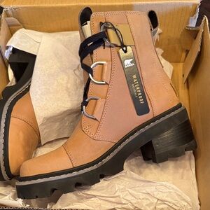 Sorel Women's Brown Waterproof Combat Boots